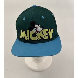 Vintage Mickey Mouse Hat Cap Snap Back EMBROIDERED Disney Mens Mickey & Co 90s